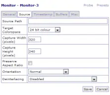 Zoneminder Pestaña Source - File Device